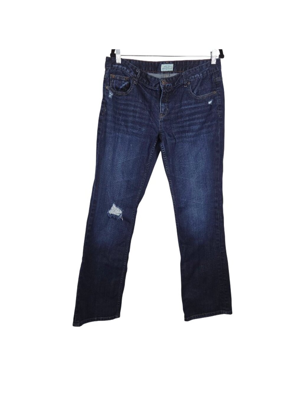 Aeropostale Womens Chelsea Bootcut Dark Wash Distressed Jeans Size 11/12 Regular